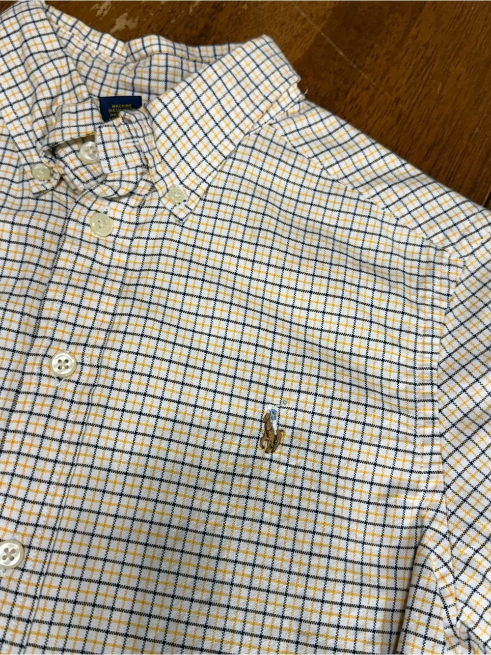 Ralph Lauren Boys M 10-12 Plaid Button Down Shirt Long Sleeve Pony Logo Cotton